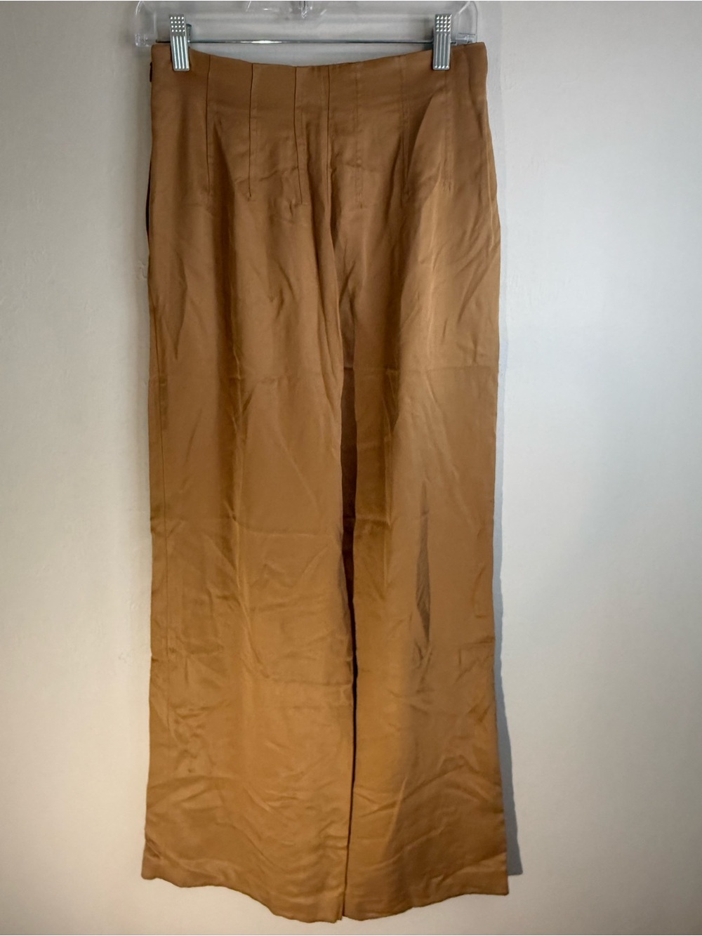 BROOKS BROTHERS Women’s Brown Lyocell Seamed Wide Leg High Waist Pants Size 2